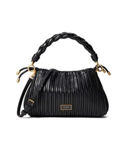 kate spade new york meringue pleated smooth nappa leather small crossbody black one size