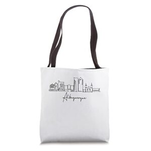 city skyline travel souvenir tourist albuquerque new mexico tote bag