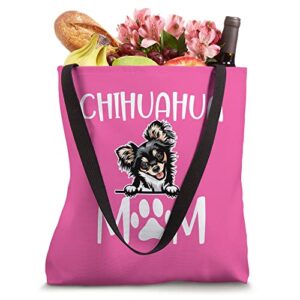 Chihuahua Mom Gift Dog Mom Pink Long Hair Chihuahua Lover Tote Bag