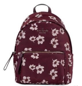 kate spade chelsea medium the little better nylon backpack deep berry floral
