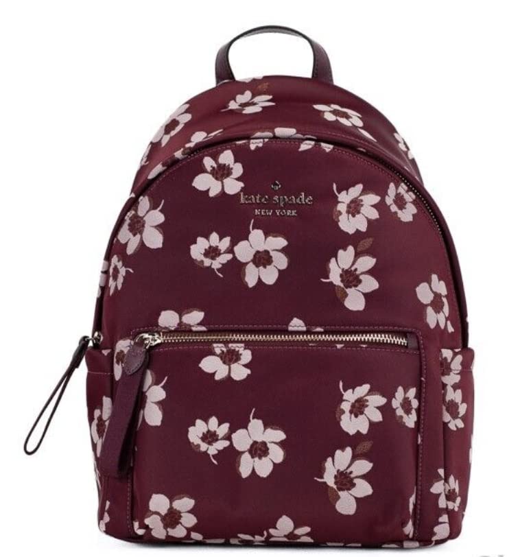 Kate Spade Chelsea Medium The Little Better Nylon Backpack Deep Berry Floral