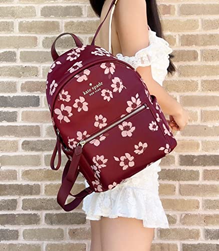 Kate Spade Chelsea Medium The Little Better Nylon Backpack Deep Berry Floral