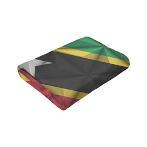 LIICHEES Anti-Pilling Polygon Effect of The Flag of St. Kitts and Nevis Blanket Comfortable Flannel Throw Blanket 80"x60" Bedroom Living Room Blanket