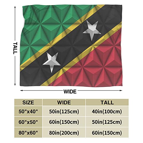 LIICHEES Anti-Pilling Polygon Effect of The Flag of St. Kitts and Nevis Blanket Comfortable Flannel Throw Blanket 80"x60" Bedroom Living Room Blanket