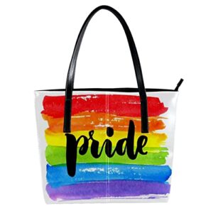 tote bag women satchel bag handbag stylish tote handbag for women hobo bag fashion crossbody bag, rainbow stripes flag lgbt pride