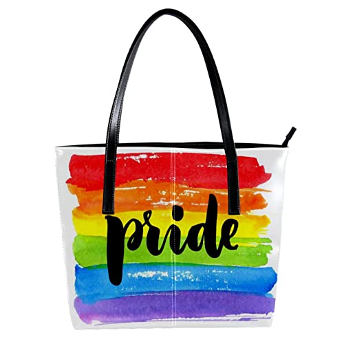 Tote Bag Women Satchel Bag Handbag Stylish Tote Handbag for Women Hobo Bag Fashion Crossbody Bag, Rainbow Stripes Flag Lgbt Pride