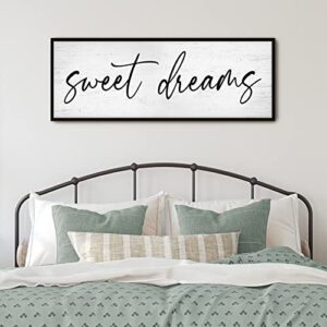 graceview sweet dreams wall decor – 42”x15”sweet dreams framed wall decor for bedroom wall decor above bed for bedroom aesthetic and minimalist wall art canvas (black)