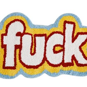 RoomTalks Funny Cute 2x3 Rugs for Bedroom Bathroom Dorm Kitchen Non Slip Rubber Backed Machine Washable, Swear Words Fuck Funky Cool Small Area Rug Colorful Fluffy Shaggy Bedside Accent Rug