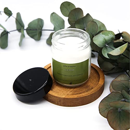 ISHIC Candles 100% Natural Soy Wax Sandalwood Scented Hand Poured Decorative Jar Candle, with Cotton Wick, 72 Hours of Burn Time