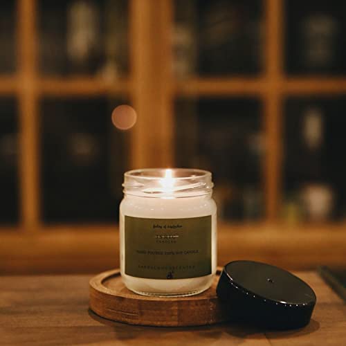 ISHIC Candles 100% Natural Soy Wax Sandalwood Scented Hand Poured Decorative Jar Candle, with Cotton Wick, 72 Hours of Burn Time