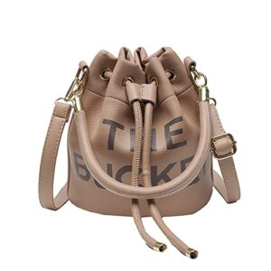 the bucket bags and purses for women drawstring handbags hobo purse (brown)