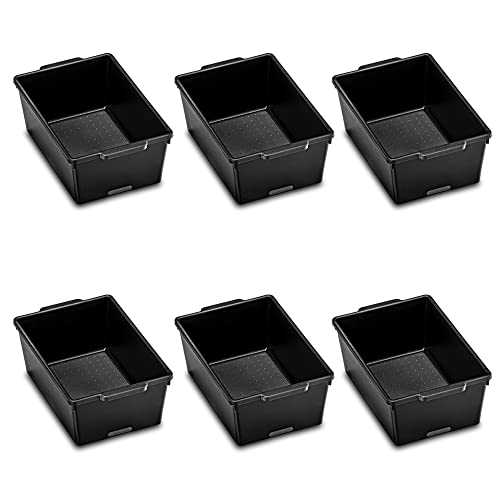 Antimicrobial Classic Small Deep Bin, Carbon, Pack of 6