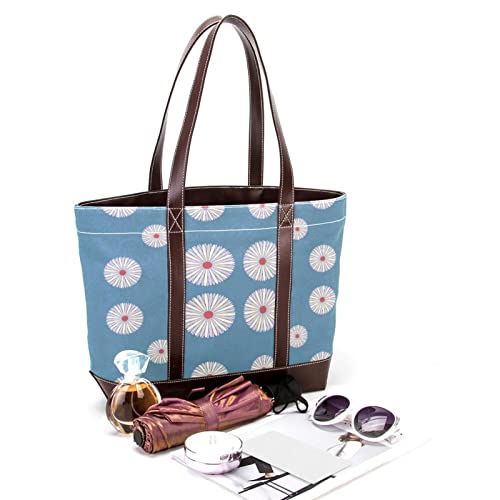 Tote Bag Women Satchel Bag Handbag Stylish Tote Handbag for Women Hobo Bag Fashion Crossbody Bag, Chrysanthemum blue daisy flower