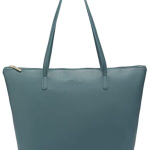 NNEE Water Resistance Light Weight Leather Tote Bag Big Capacity Handbag Shoulder Bag - Dark Green