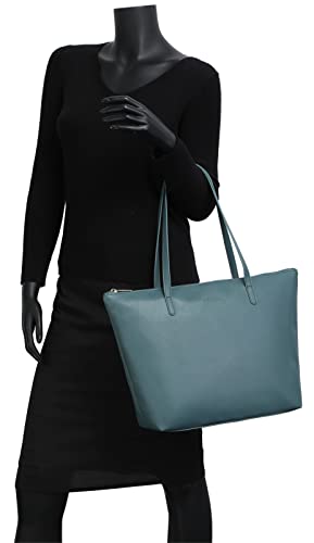 NNEE Water Resistance Light Weight Leather Tote Bag Big Capacity Handbag Shoulder Bag - Dark Green