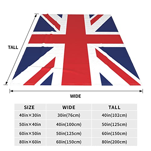 The Union Jack Throw Blanket, Soft Lightweight Fleece Throws for Kids, Men, Women,Warm Microfiber Fuzzy Blanket for Bed Living Room Sofa Couch 80"X60"