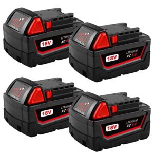 lumsing 4pack 6.0ah replacement for milwaukee 48-11-1865 m-18 18-volt lithium-ion high output battery……