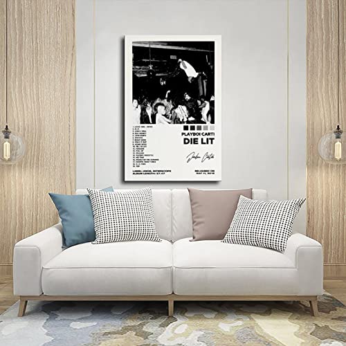 Darxan Playboi Carti Poster Die Lit Album Cover Canvas Wall Art Decor Print Picture Paintings for Living Room Bedroom Decoration Unframe-style 12x18inch(30x45cm)