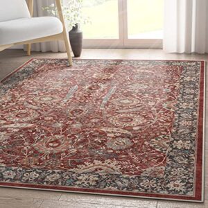 well woven liana flatweave persian floral 6′ x 9′ area rug red