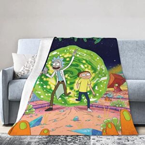 animated characters blanket ultra soft flannel fleece lightweight throw blankets warm air conditioning blanket for couch sofa bed, black, 50”x40”