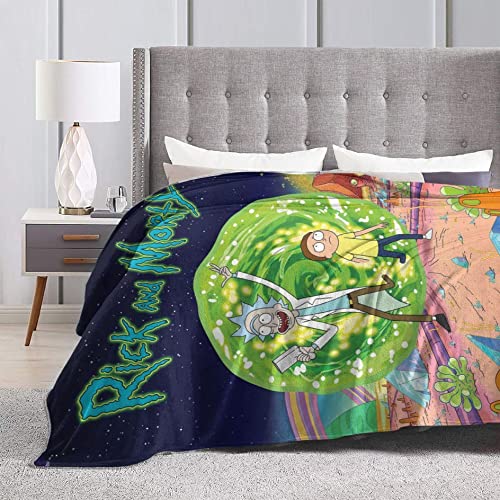 Animated Characters Blanket Ultra Soft Flannel Fleece Lightweight Throw Blankets Warm Air Conditioning Blanket for Couch Sofa Bed, Black, 50''x40''