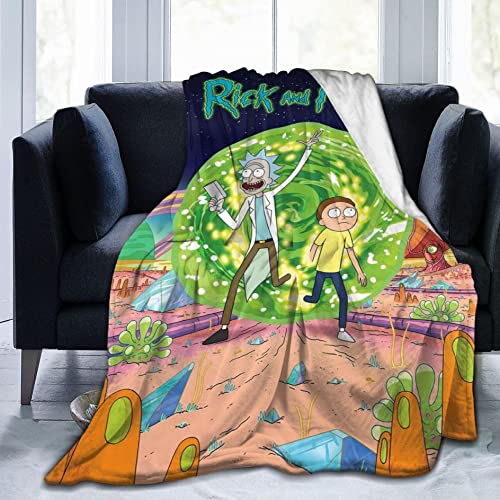 Animated Characters Blanket Ultra Soft Flannel Fleece Lightweight Throw Blankets Warm Air Conditioning Blanket for Couch Sofa Bed, Black, 50''x40''