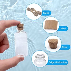 50 Pieces 30 ML Glass Bottles with Cork Stoppers Mini Small Glass Bottles, for Wedding Favors, Crafts Home Decorations