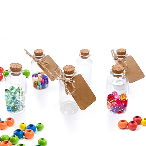 50 Pieces 30 ML Glass Bottles with Cork Stoppers Mini Small Glass Bottles, for Wedding Favors, Crafts Home Decorations