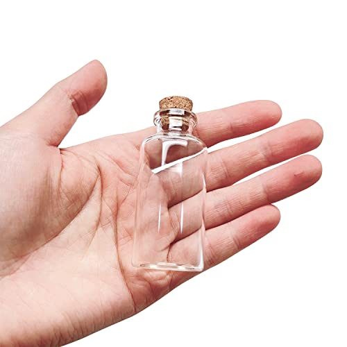 50 Pieces 30 ML Glass Bottles with Cork Stoppers Mini Small Glass Bottles, for Wedding Favors, Crafts Home Decorations