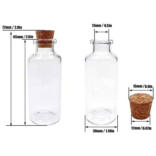 50 Pieces 30 ML Glass Bottles with Cork Stoppers Mini Small Glass Bottles, for Wedding Favors, Crafts Home Decorations