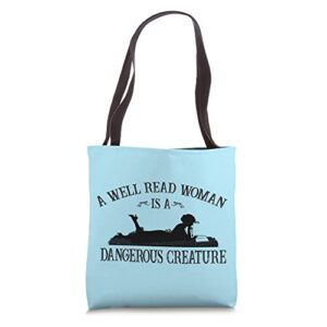 a well read woman tote bag