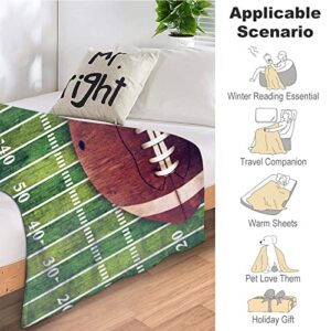 Football Sofa Throw Blanket Flannel Super Soft Warm Fleece Bedspread Home Decor All Season for Bed Couch Living Room Large 60"x50" in