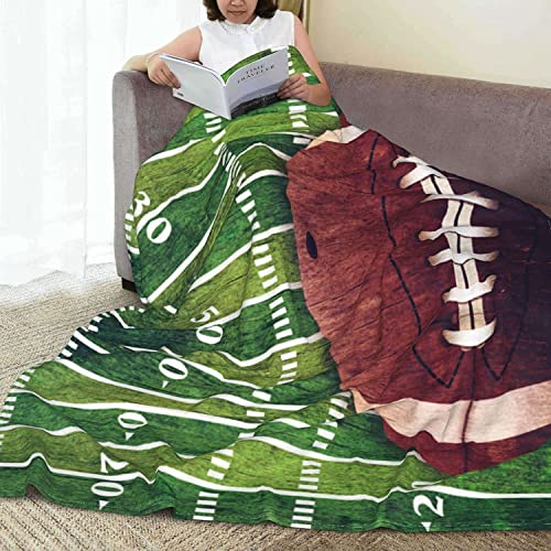 Football Sofa Throw Blanket Flannel Super Soft Warm Fleece Bedspread Home Decor All Season for Bed Couch Living Room Large 60"x50" in