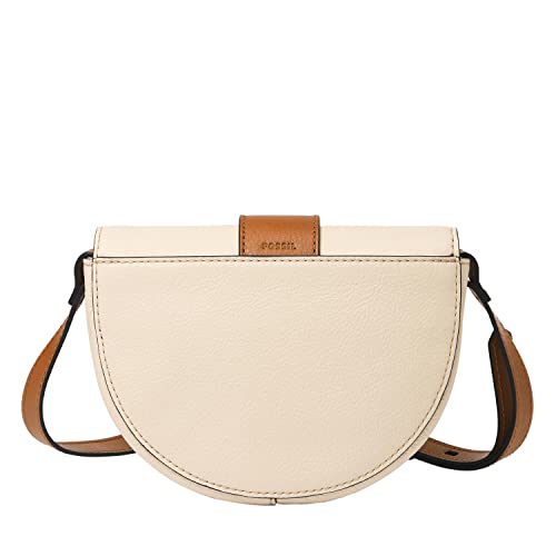 Fossil Harwell Small Crossbody, Bone/Saddle