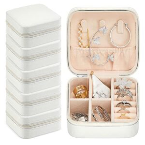 6 pcs travel jewelry case jewelry travel organizer small jewelry box bridesmaid gift boxes mini storage organizer storage box (white)