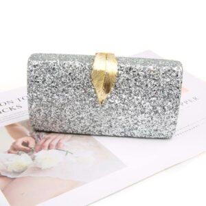 VEABEST Women's Sparkly Glitter Rhinestone Clutch Purse Evening Bags Handbags for Wedding Prom Party (Sliver 1)