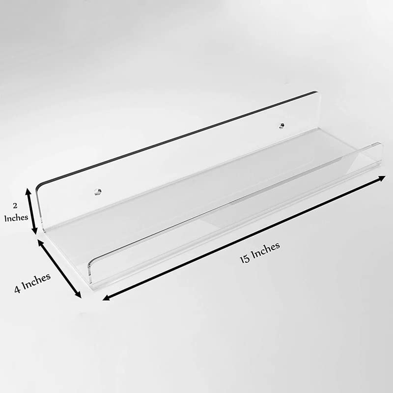 PDGJG Wall Transparent Shelf Transparent Bathroom Storage Rack Hanger Wall Mount Bracket for Sundries Cosmetics