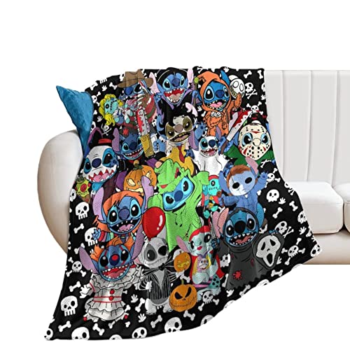 Halloween Blankets Cartoon Super Soft Throw Blanket Horror Movie Throw Scary Mysterious Character Air Conditioner Blanket Warm Cozy Flannel Blanket Home Decor for Couch Bed Sofa50 X40