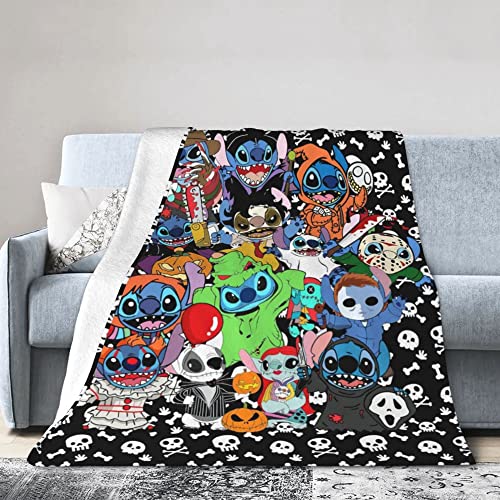 Halloween Blankets Cartoon Super Soft Throw Blanket Horror Movie Throw Scary Mysterious Character Air Conditioner Blanket Warm Cozy Flannel Blanket Home Decor for Couch Bed Sofa50 X40