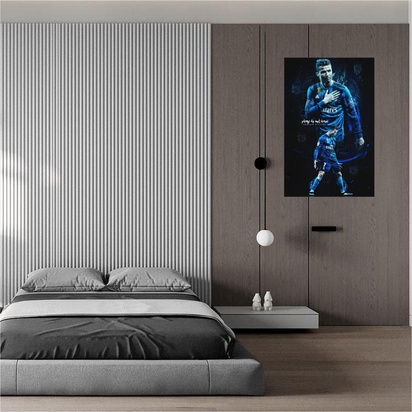 Ronaldo Poster. Wall Hanging. soccer Canvas Wall Art. Soccer ster Poster. sports Poster. Boys Bedroom Decor. Frameless Canvas Poster