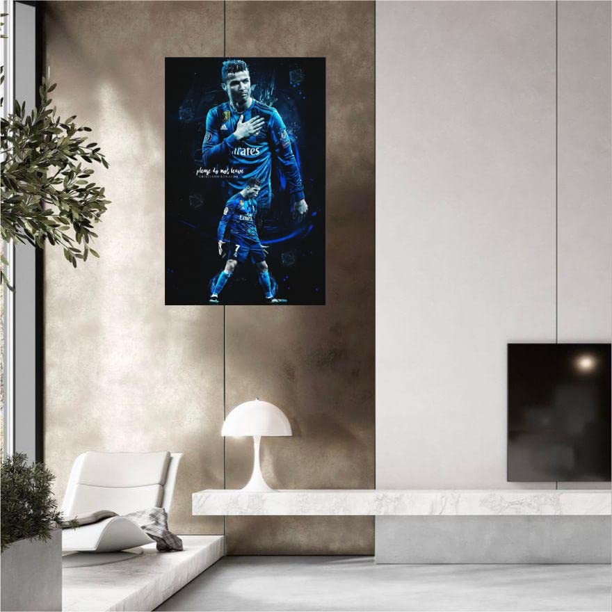 Ronaldo Poster. Wall Hanging. soccer Canvas Wall Art. Soccer ster Poster. sports Poster. Boys Bedroom Decor. Frameless Canvas Poster