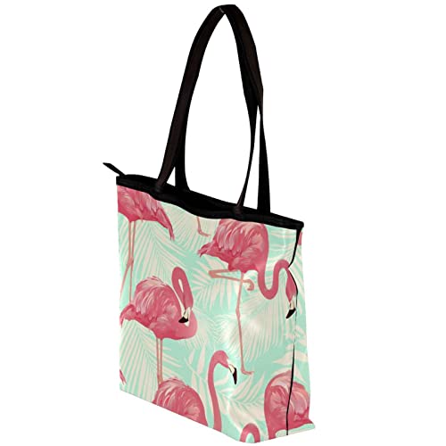 TBOUOBT Handbags for Women Fashion Tote Bags Shoulder Bag Satchel Bags, Flamingo Bird Tropical Palm