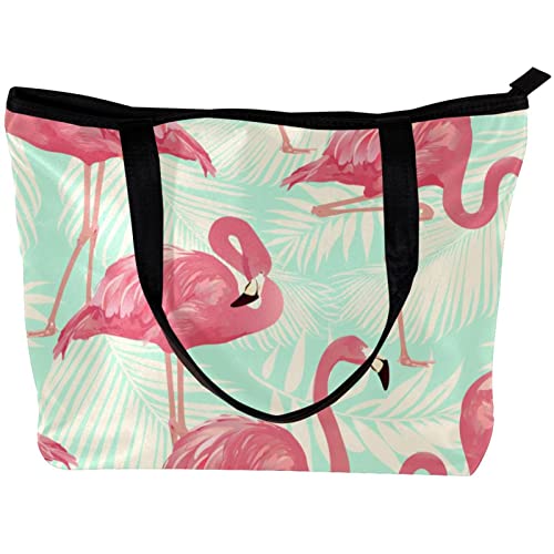 TBOUOBT Handbags for Women Fashion Tote Bags Shoulder Bag Satchel Bags, Flamingo Bird Tropical Palm