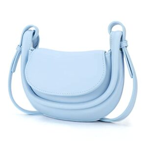 cecile designer shoulder handbags for women, mini crossbody purse bag, small trendy clutches wth 2 straps (blue)