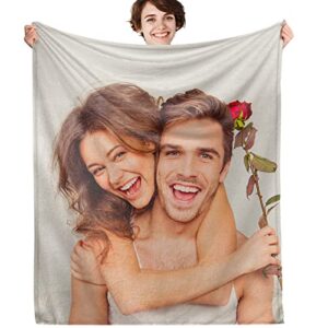 custom blanket for couples gifts personalized blanket with photo customized picture blankets flannel picture blanket custom gifts for adult husband/wife/girlfriend/boyfriend birthday valentines40*50in