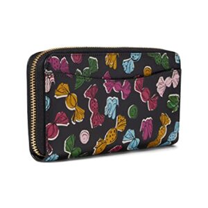 Kate Spade New York Bon Bon Candy Print Zip Around Continental Wallet Black Multi One Size