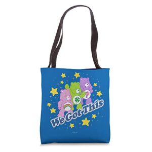 care bears cheer, good luck and share bear we got this tote bag