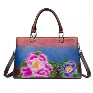 ldchnh women’s tote bags vintage embossed handbags large capacity shoulder bags (color : e, size