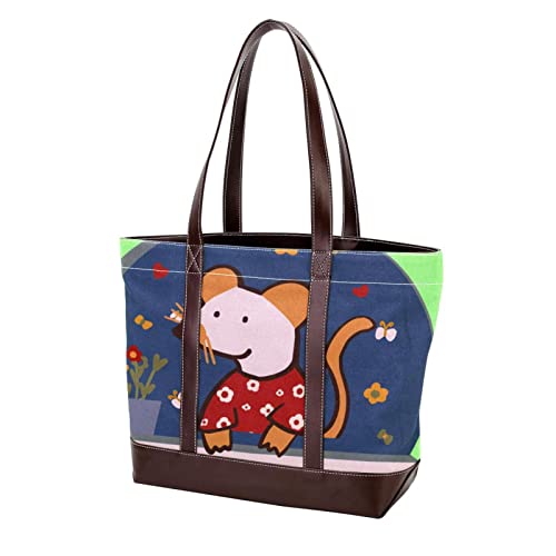 TBOUOBT Handbags for Women Fashion Tote Bags Shoulder Bag Satchel Bags, mouse cartoon animal