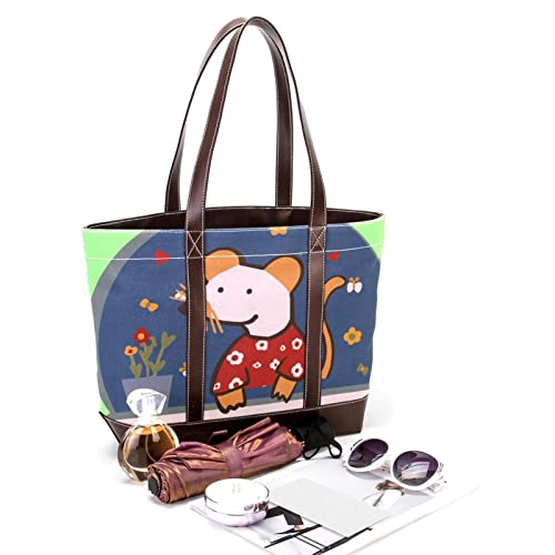 TBOUOBT Handbags for Women Fashion Tote Bags Shoulder Bag Satchel Bags, mouse cartoon animal